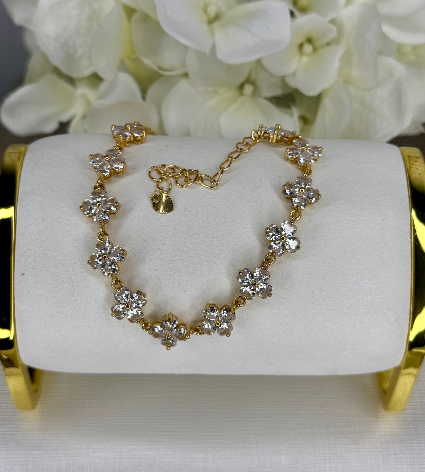 White Crystal Heart Bracelet