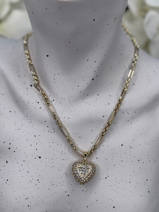 Textured Chunky Heart Necklace