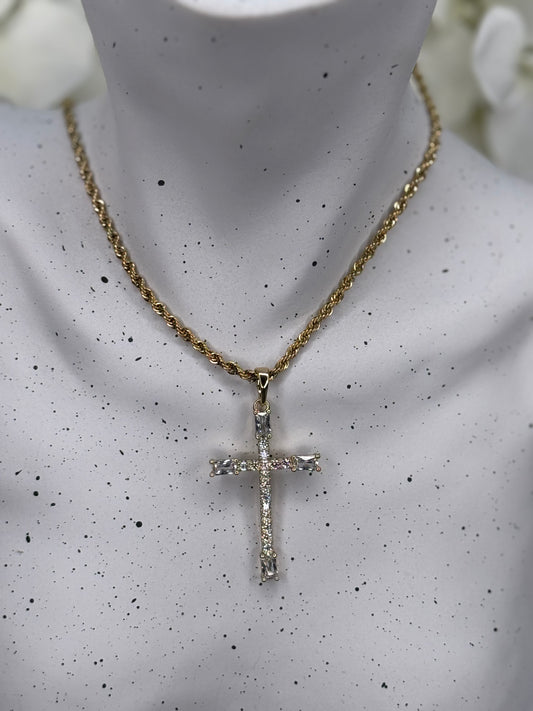 Textured Cross Necklace